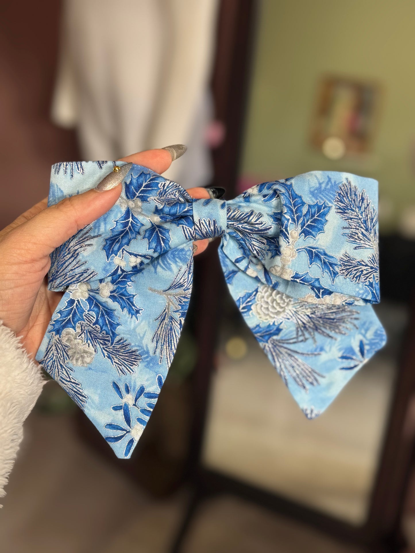 Big French Bow Hair Clip Stella Exclusive Christmas Collection by Anteylas