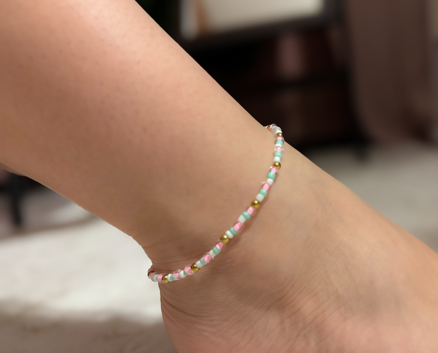 Cuentos de Ada Anklet Stainless steel (beads & elastic ajustable)