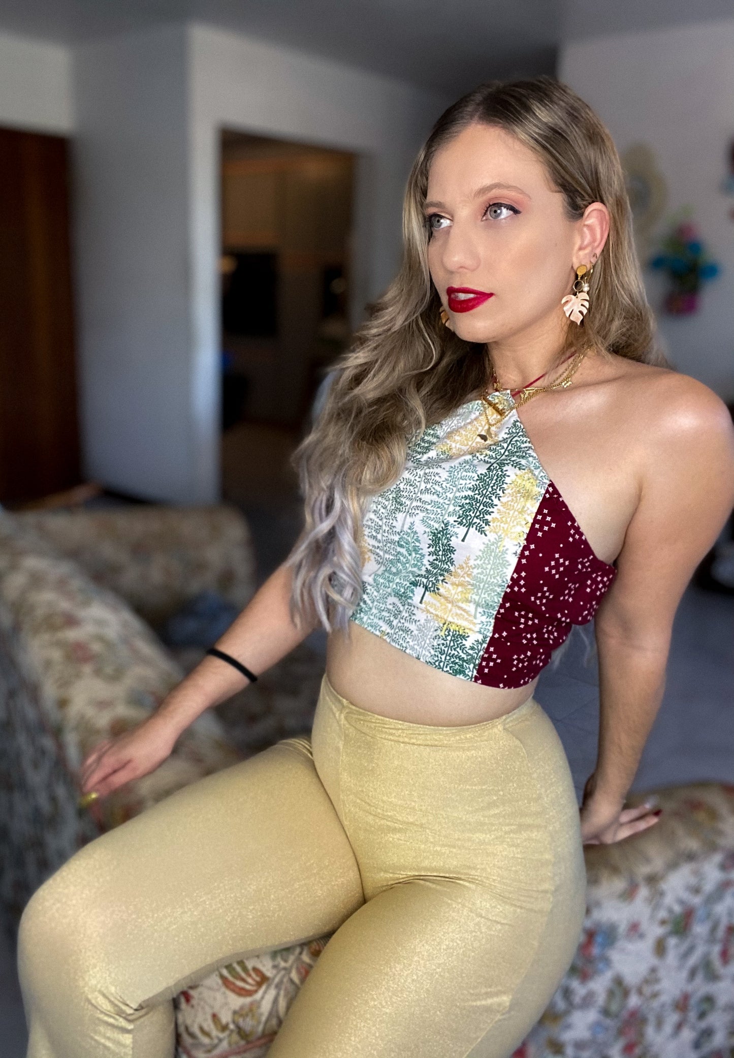 Xmas tree Crop Top One Size (xsmall-Large)