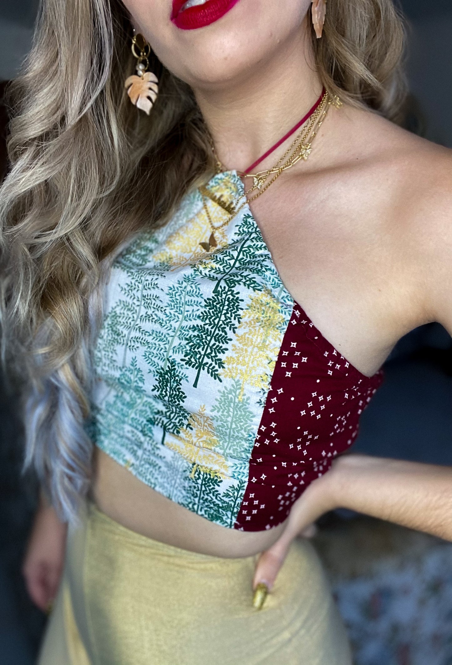 Xmas tree Crop Top One Size (xsmall-Large)