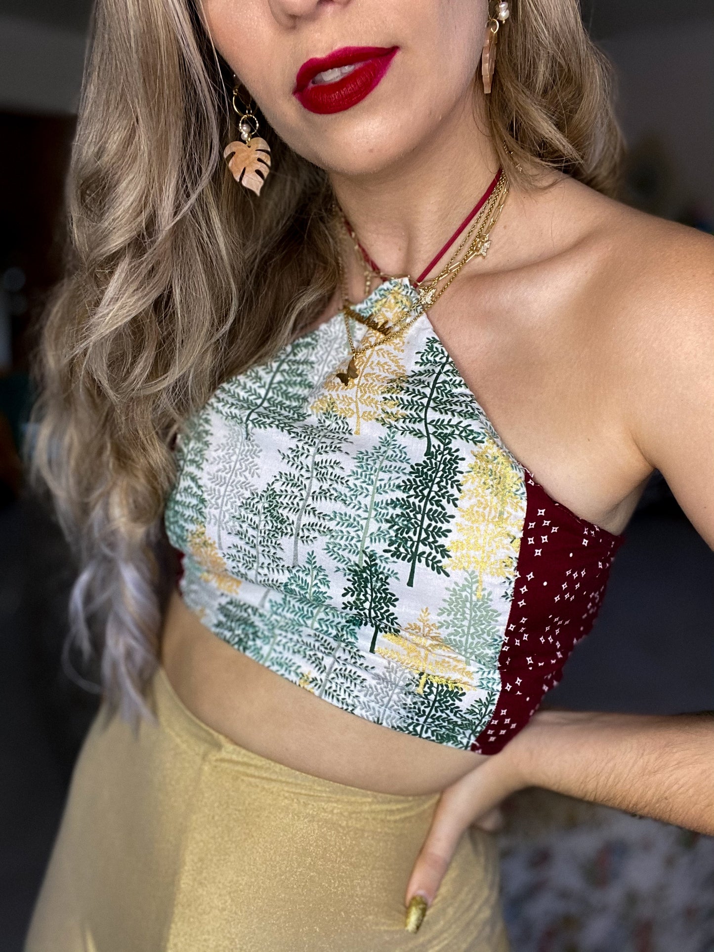 Xmas tree Crop Top One Size (xsmall-Large)