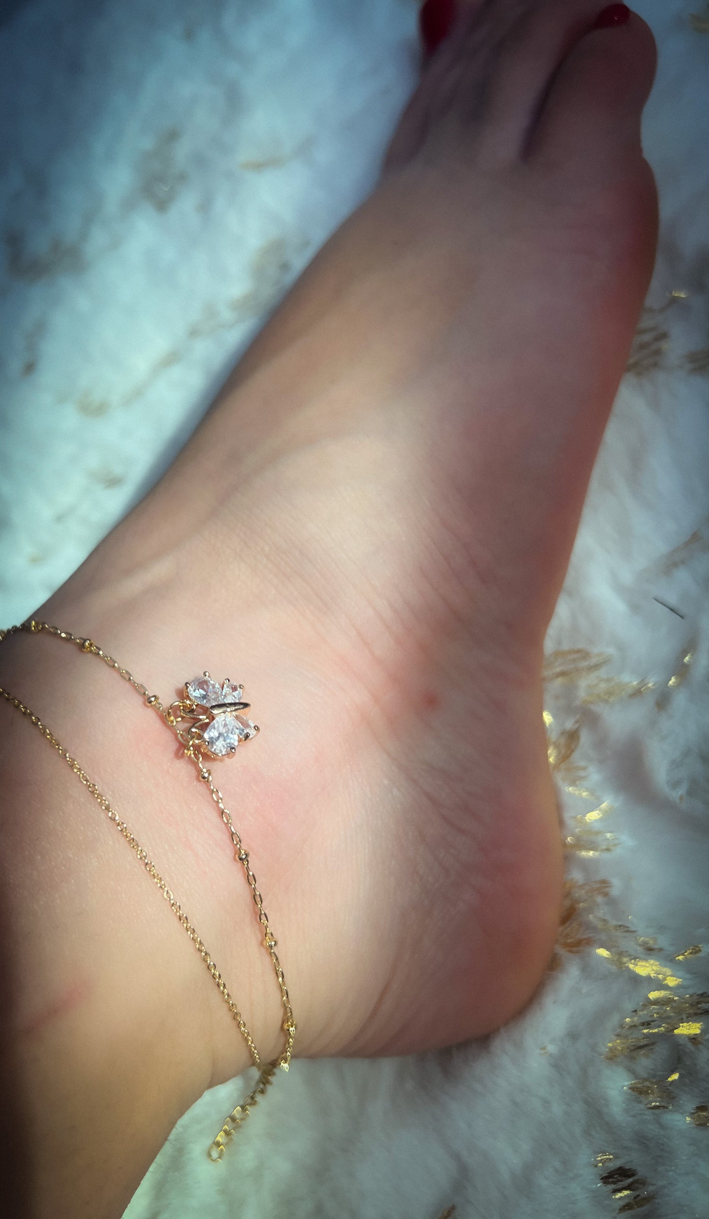 Iris ankle chain Body Jewerly 18k gold and stainless steel