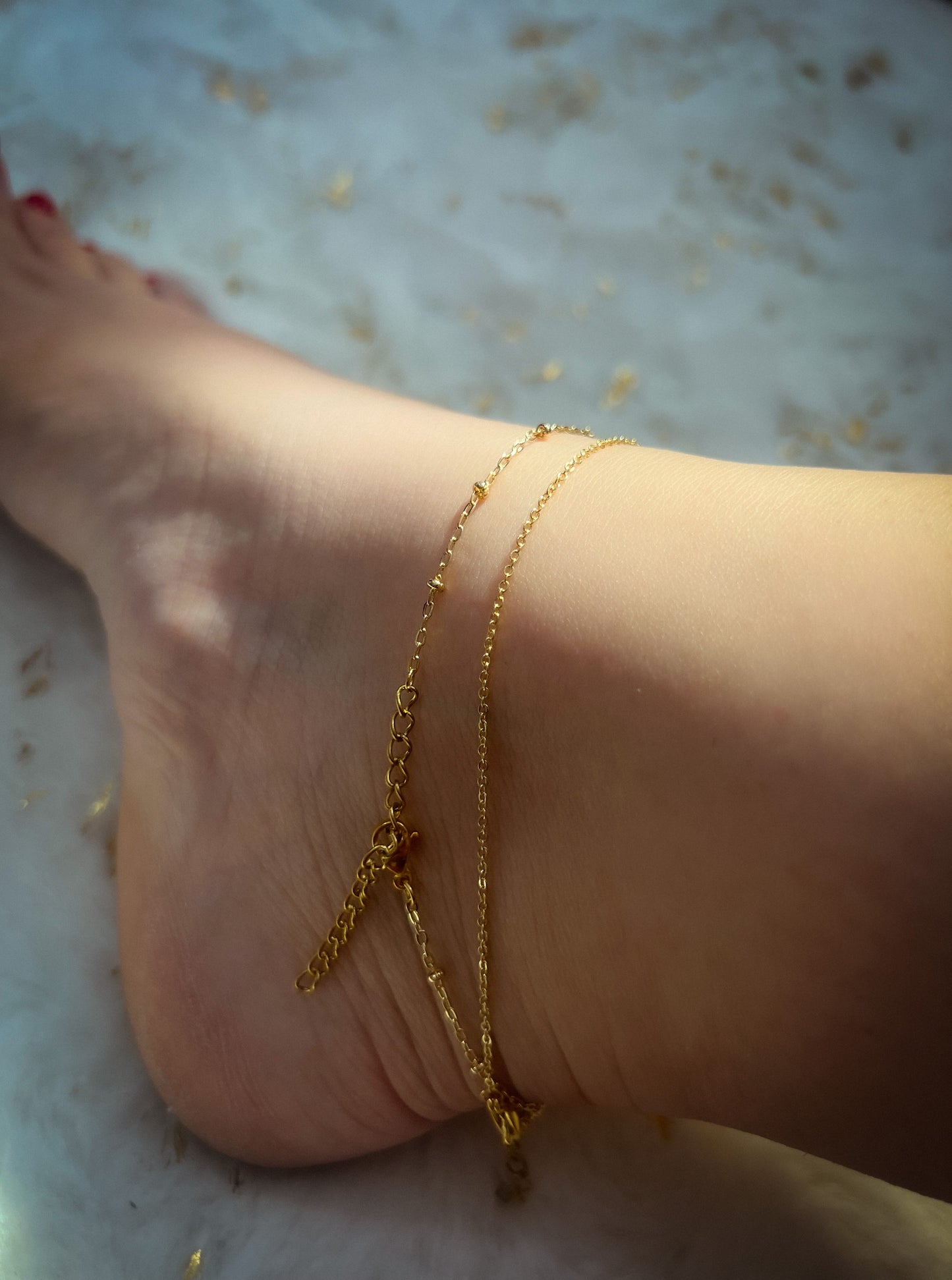 Iris ankle chain Body Jewerly 18k gold and stainless steel