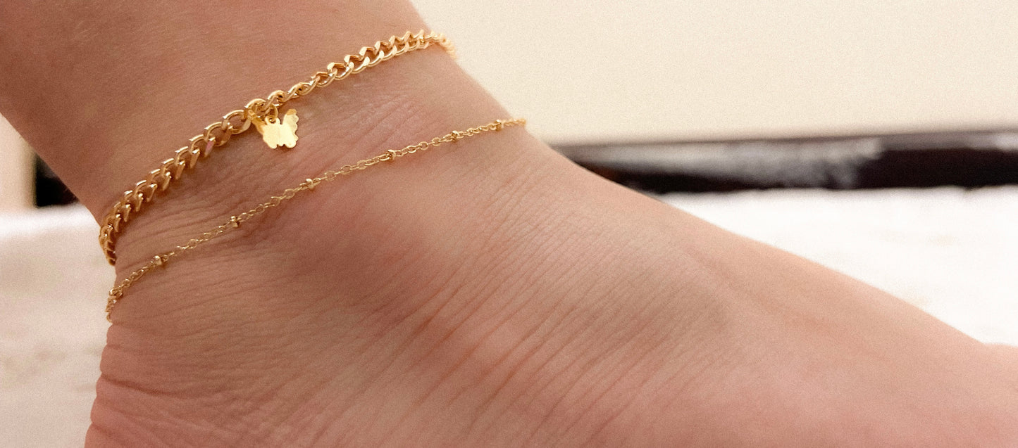 Rea Anklet Set chain Body Jewerly 18k gold and stainless steel