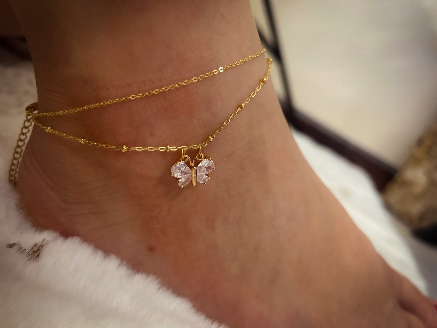 Iris ankle chain Body Jewerly 18k gold and stainless steel