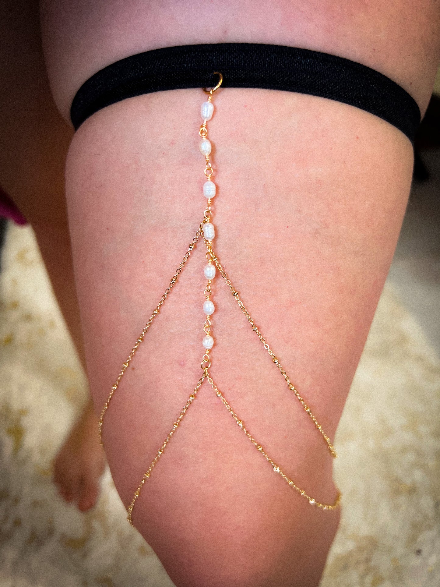 Felicia 18k & Stainless Steel Body Jewerly Leg Chain