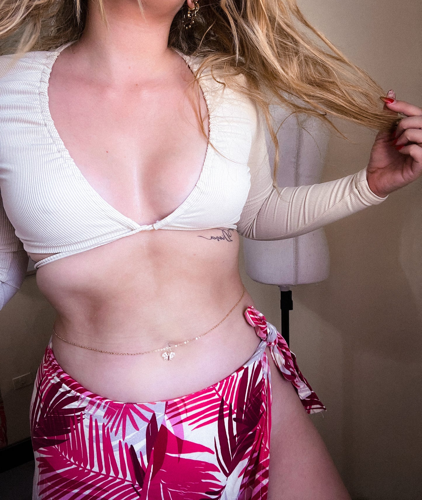 Chleo waist/ hips Rose Gold Body Jewerly stainless steel and zirconia