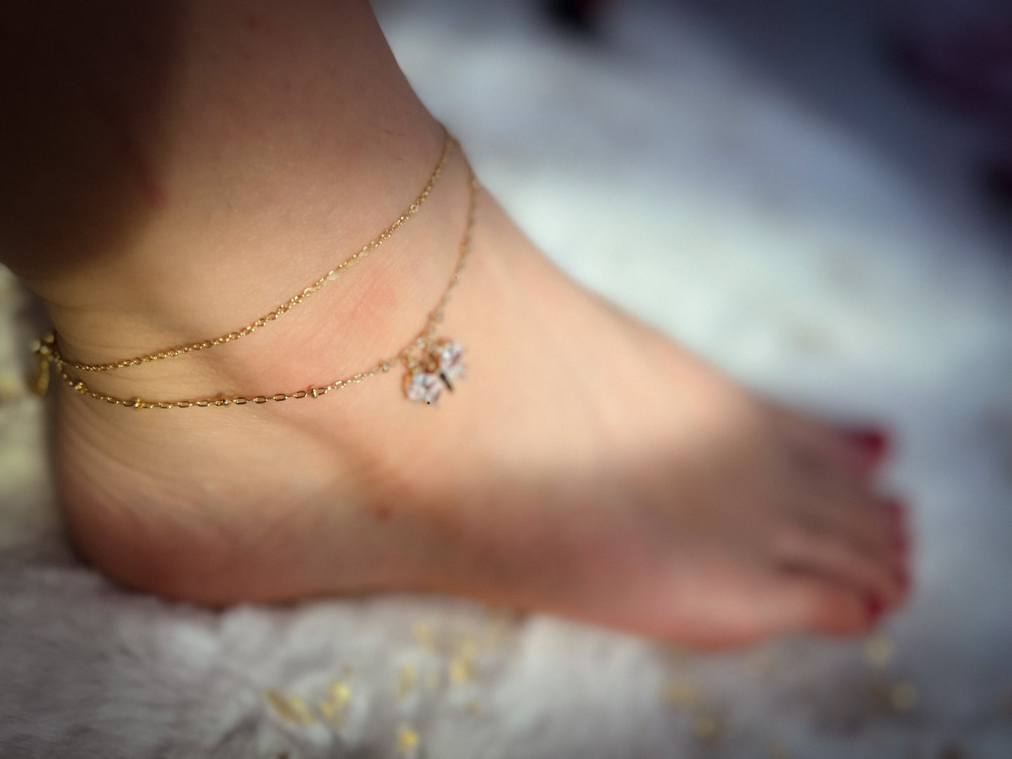 Iris ankle chain Body Jewerly 18k gold and stainless steel