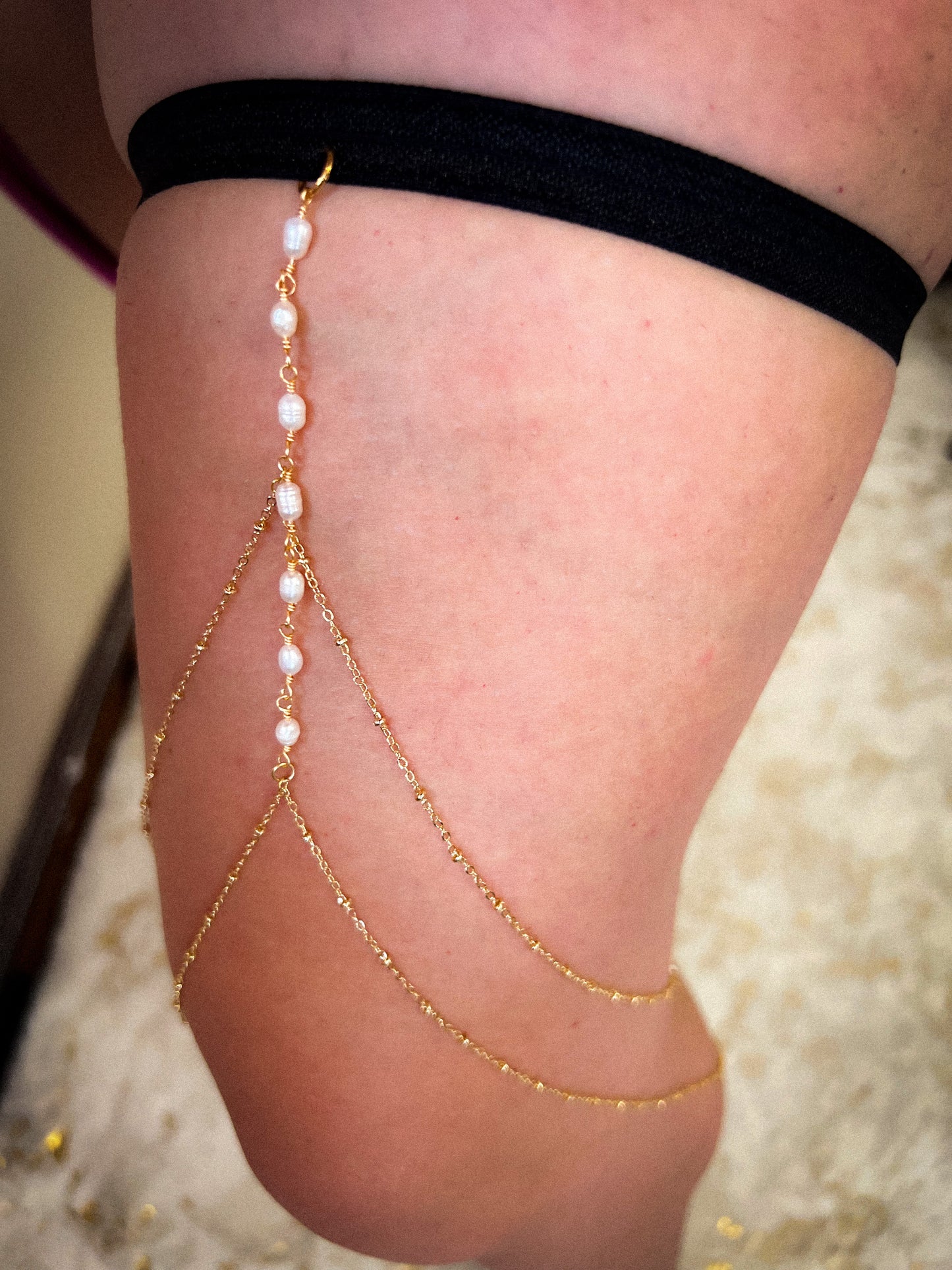 Felicia 18k & Stainless Steel Body Jewerly Leg Chain