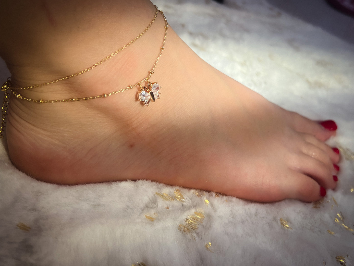 Iris ankle chain Body Jewerly 18k gold and stainless steel