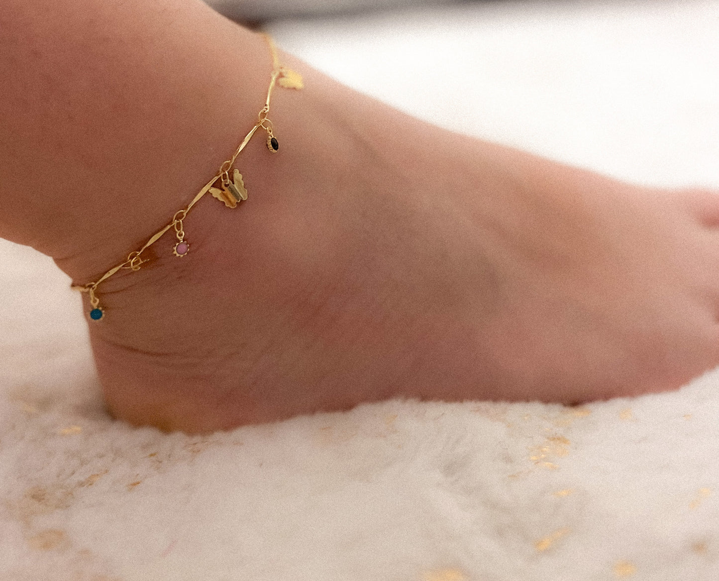 Melia Anklet chain Body Jewerly 18k gold and stainless steel