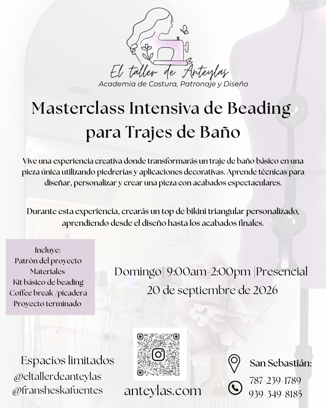 Masterclass Intensiva de Beading  para Trajes de Baño