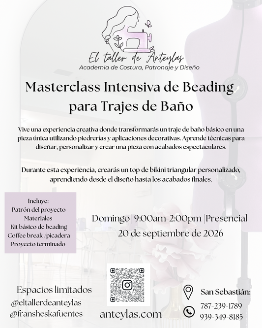 Masterclass Intensiva de Beading  para Trajes de Baño