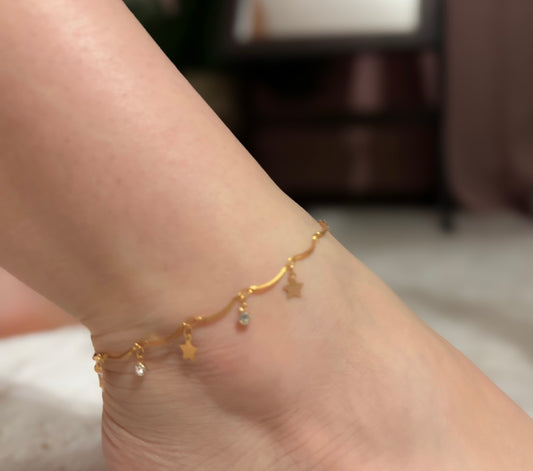 Aria Anklet chain Body Jewerly 18k gold and stainless steel