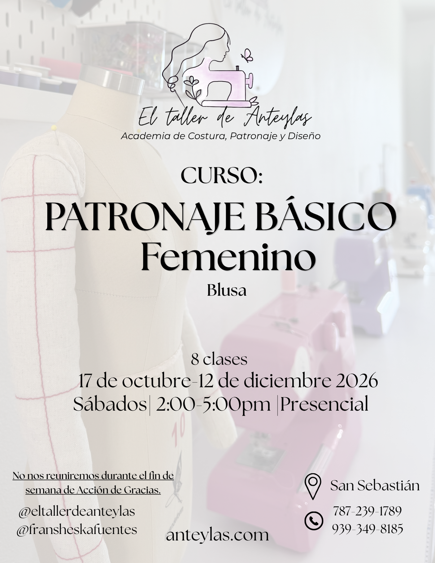 Curso: Patronaje Básico (Blusa Femenina)