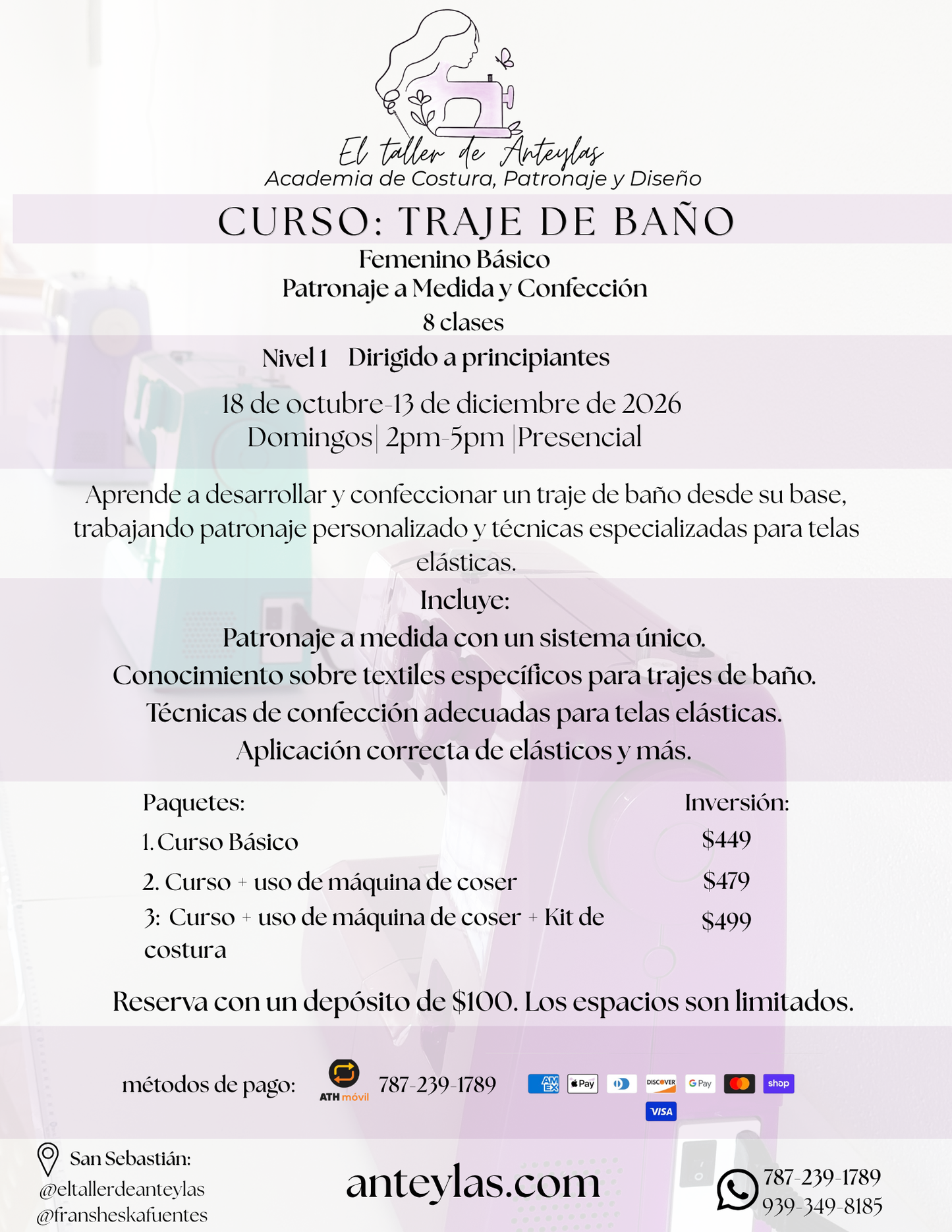 Traje de Baño Básico Femenino: Patronaje a Medida y Confección OCTUBRE