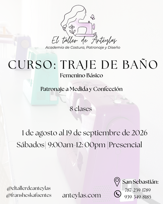 Traje de Baño Básico Femenino: Patronaje a Medida y Confección