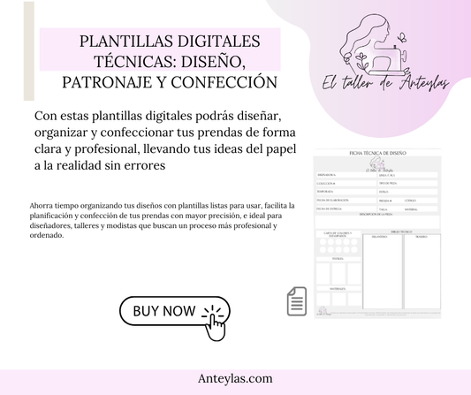 Plantillas Digitales Técnicas: Diseño, Patronaje y Confección PDF para imprimir