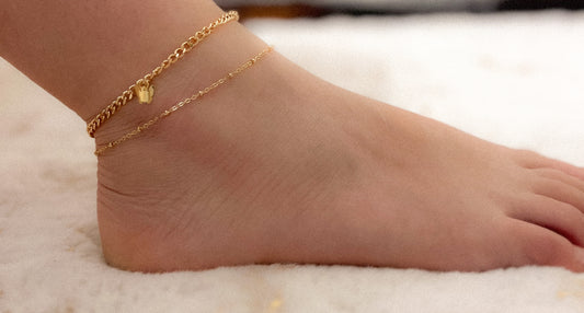 Rea Anklet Set chain Body Jewerly 18k gold and stainless steel