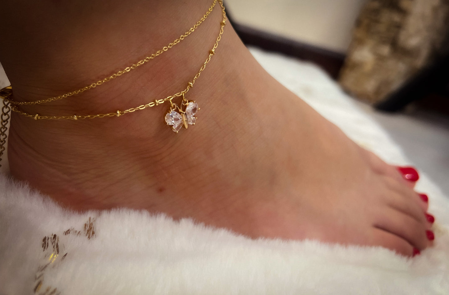 Iris ankle chain Body Jewerly 18k gold and stainless steel
